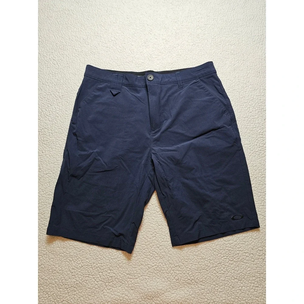 Oakley Mens Navy Blue Regular Fit Performance Golf Shorts Size 34 Technical